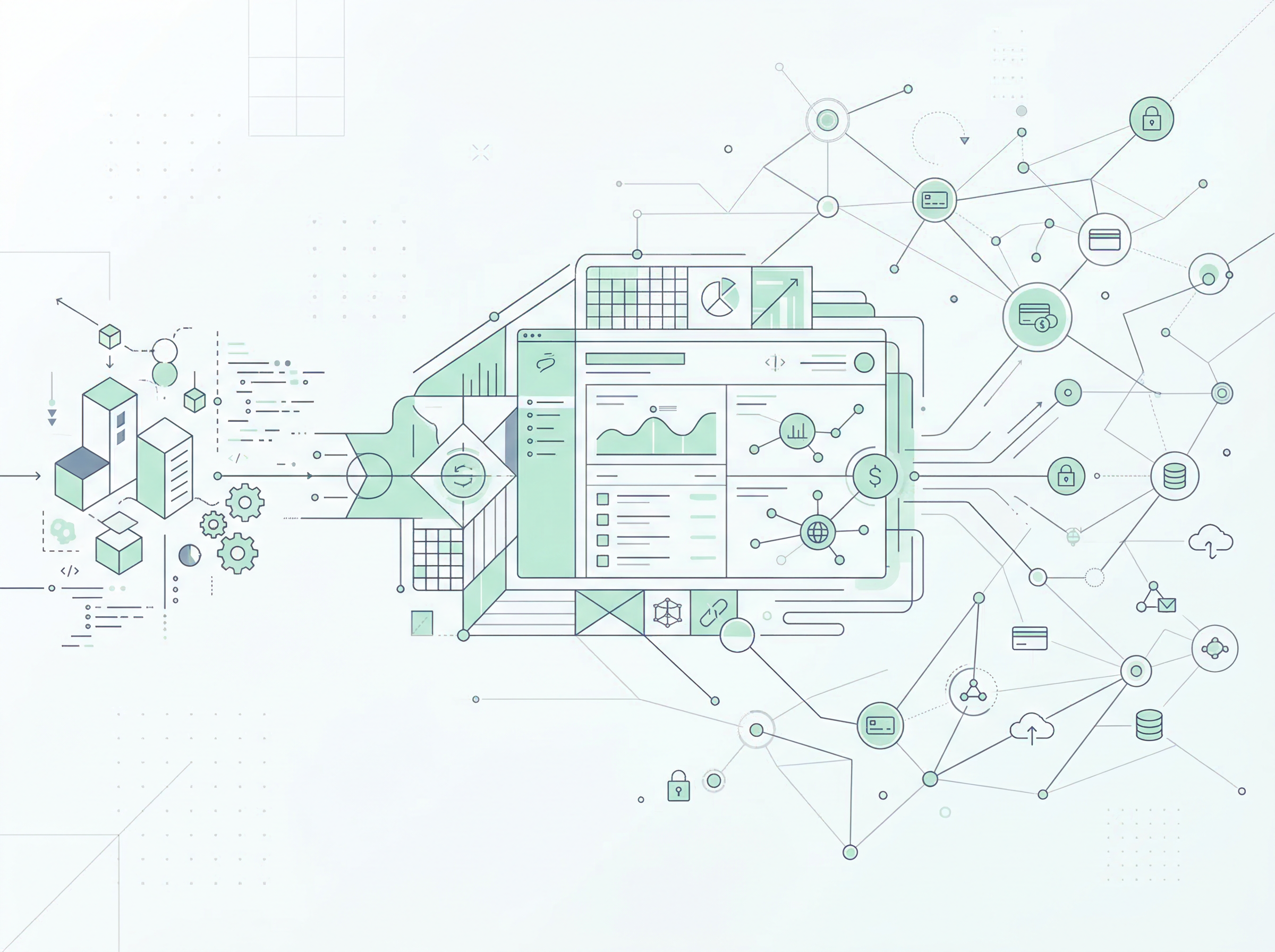 Fintech product interface illustration